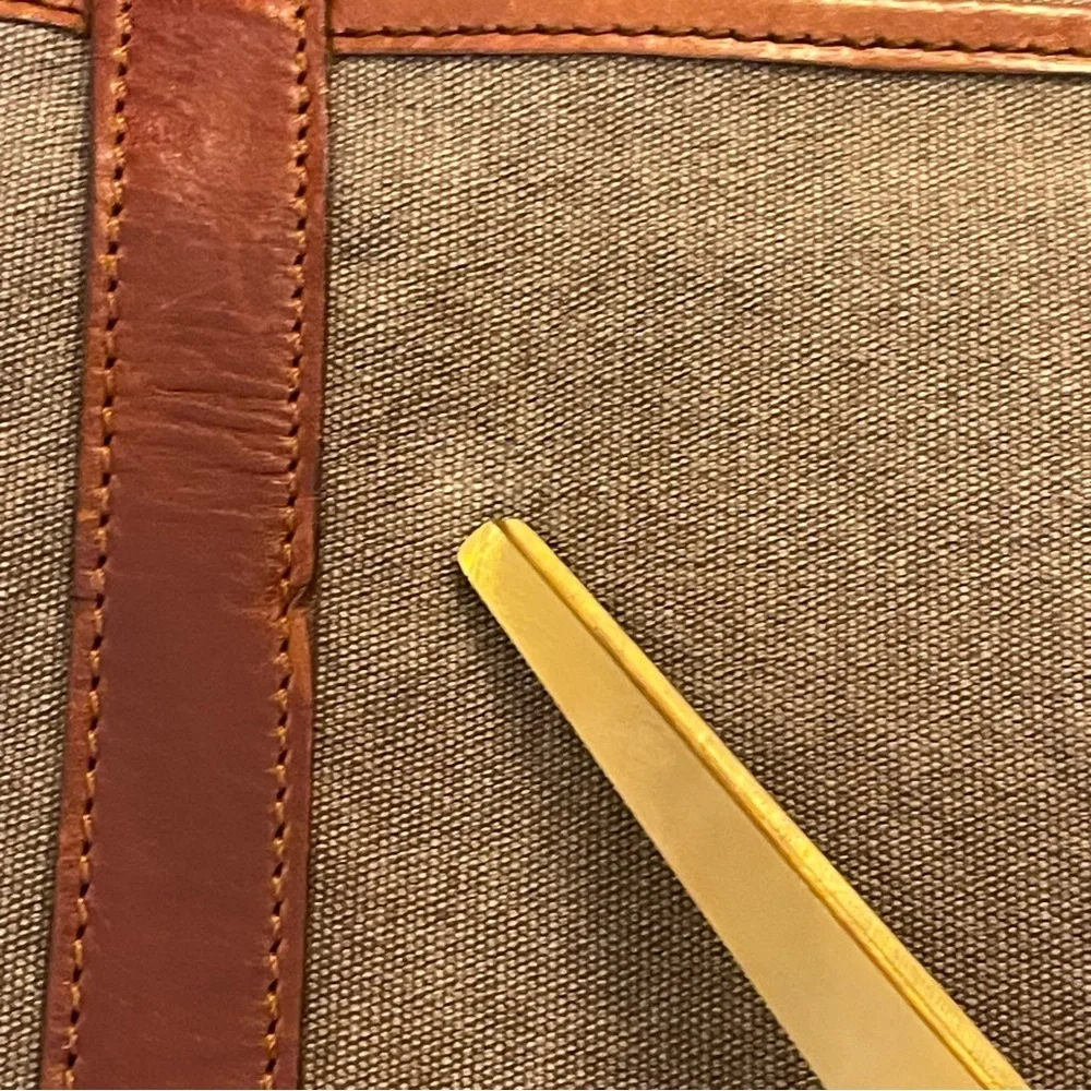 La Portegna X Svbscription Colab Brown Canvas &‎ Leather Laptop Tote Bag RARE